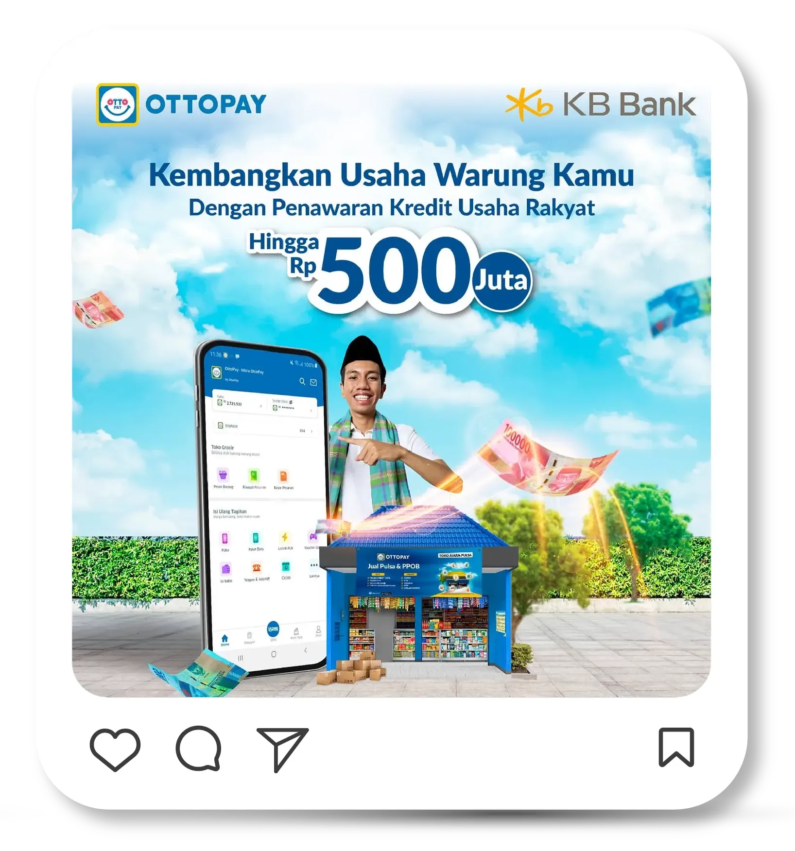 Partner promotion with KB Bank, 2024. Business credit for merchants who want to add stock.